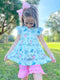 Girls Mouse Princess Glass Slipper Shorts Set with Matching Bow - Bowtism